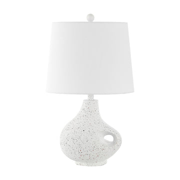 Charlotte 24" Minimalist Designer Iron/Resin Oval Shade LED Table Lamp - JONATHAN Y